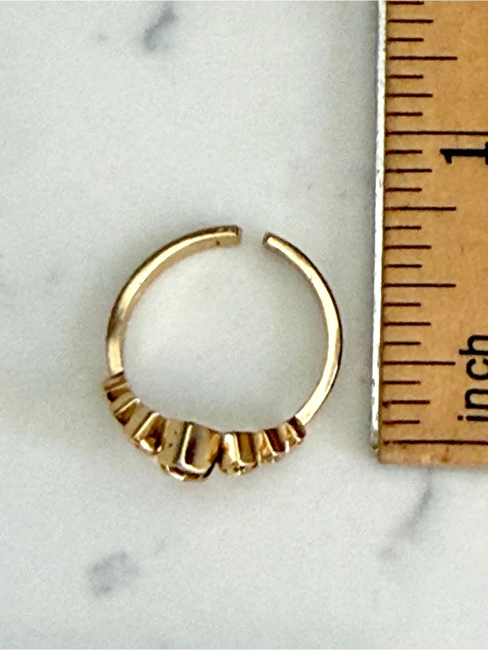2/$30🌵 V Shaped Stone Size 7 Gold Tone Vintage Style Ring Stack Jewelry NEW